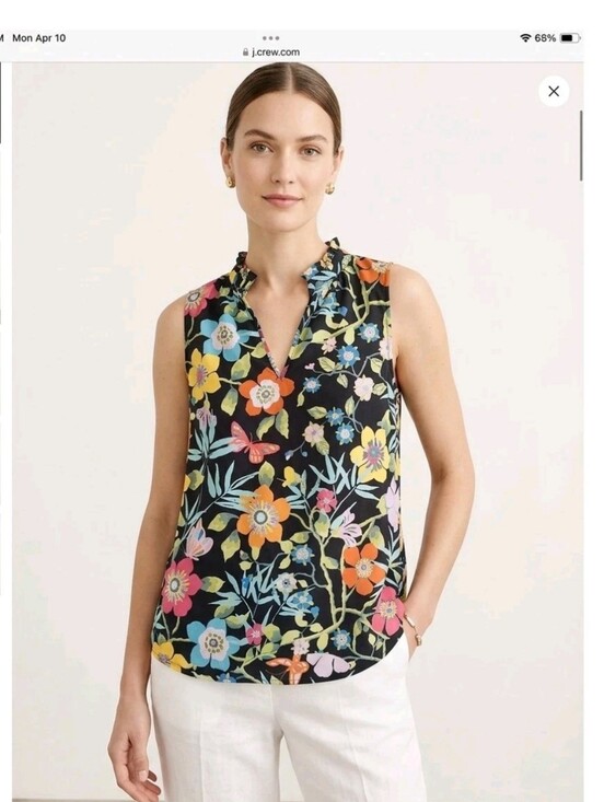 J. Crew Tops - Floral Sleeveless Top - J. Crew with Liberty Fabric
